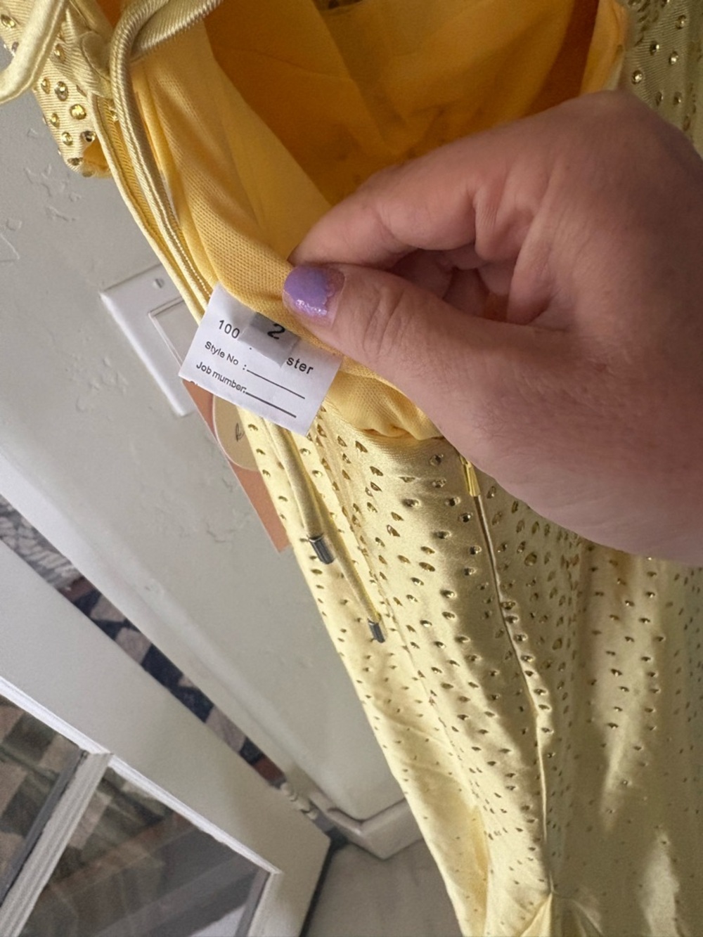 Yellow Prom Dress with Studded Detail